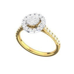 Round Cut Diamond Bridal Split Shank Cluster Engagement Ring